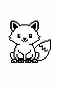 tegning af ræv i pixeleret stil – pixel art