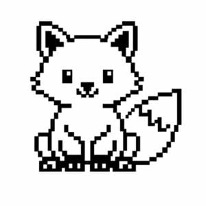 tegning af ræv i pixeleret stil - pixel art
