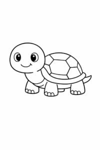 tegning af skildpadde i enkel stregtegning – simple line art
