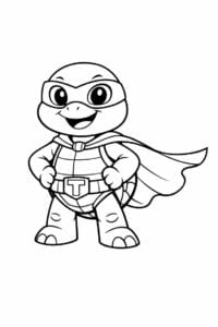 tegning af skildpadde med superheltekappe – superhero cartoon