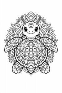 tegning af skildpadde i mandala mønster – mandala coloring
