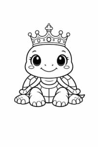 tegning af skildpadde med krone – fairy tale