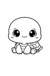 tegning af chibi skildpadde med stort hoved – chibi