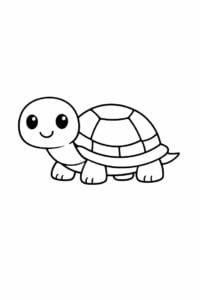 tegning af skildpadde i minimalistisk stil – minimalist cartoon