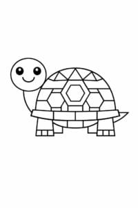 tegning af skildpadde i geometriske former – geometric art