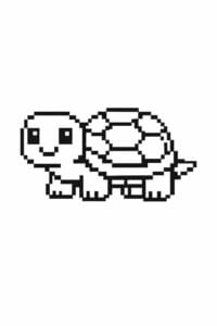 tegning af skildpadde i pixeleret stil – pixel art