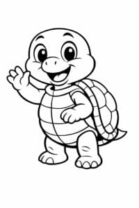 tegning af skildpadde i klassisk tegneseriestil – classic cartoon