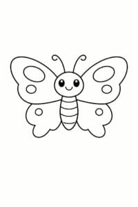 tegning af sommerfugl i enkel stregtegning – simple line art