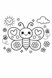 tegning af sommerfugl i doodle-tegning – doodle art