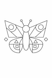 tegning af sommerfugl i geometriske former – geometric art