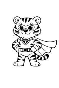 tegning af tiger med superheltekappe – superhero cartoon