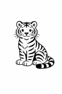 tegning af tiger i vintage børnebogsstil – vintage illustration