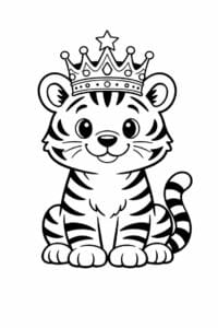 tegning af tiger med krone – fairy tale
