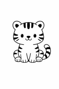 tegning af tiger i minimalistisk stil – minimalist cartoon