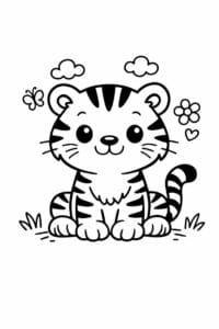 tegning af tiger i doodle-tegning – doodle art