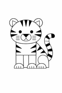 tegning af tiger i geometriske former – geometric art