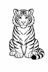tegning af tiger i semi-realistisk stil – semi-realistic