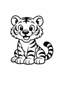 tegning af tiger i klassisk tegneseriestil – classic cartoon