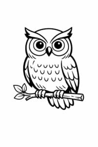 tegning af ugle i vintage børnebogsstil – vintage illustration
