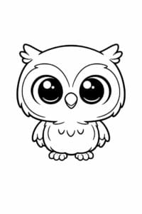 tegning af chibi ugle med stort hoved – chibi