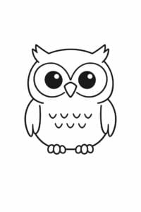 tegning af ugle i minimalistisk stil – minimalist cartoon