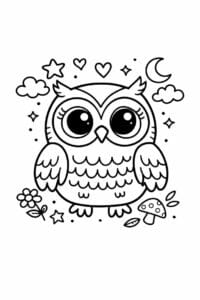 tegning af ugle i doodle-tegning – doodle art