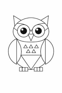 tegning af ugle i geometriske former – geometric art
