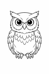 tegning af ugle i semi-realistisk stil – semi-realistic
