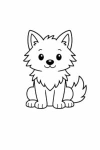 tegning af ulv i enkel stregtegning – simple line art