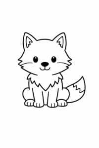 tegning af ulv i minimalistisk stil – minimalist cartoon