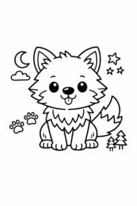 tegning af ulv i doodle-tegning – doodle art