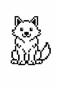 tegning af ulv i pixeleret stil – pixel art
