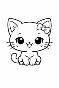 tegning af chibi cat character med stort hoved – chibi