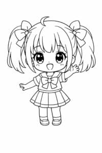 tegning af chibi anime style girl – chibi