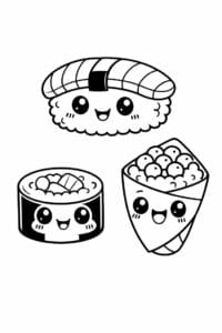 tegning af chibi sushi med ansigt – chibi