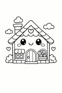 tegning af chibi kawaii house – chibi
