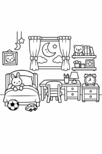 tegning af chibi bedroom scene – chibi
