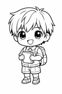 tegning af chibi school student – chibi