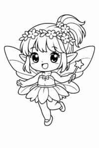 tegning af chibi fairy with wings – chibi