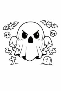 tegning af chibi ghost with sheet – chibi
