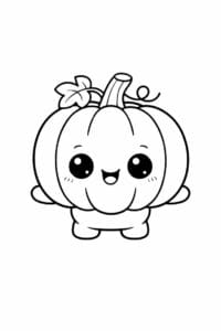 tegning af chibi pumpkin character – chibi