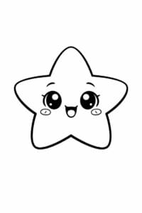 tegning af chibi star with face – chibi
