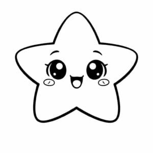 tegning af chibi star with face - chibi