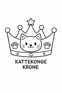 tegning af kattekonge krone – simple cartoon