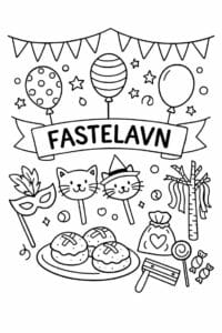 tegning af ballon pynt til fastelavn – simple illustration