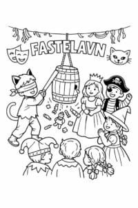 tegning af fastelavn i vintage stil – vintage illustration