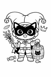 tegning af chibi fastelavnsfigur – chibi