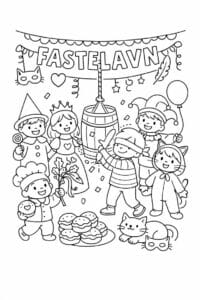 tegning af fastelavn i pastel farver – pastel aesthetic