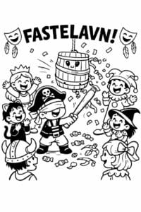 tegning af fastelavn i klassisk tegneserie – classic cartoon