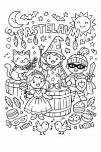 tegning af fastelavn med magisk stemning – whimsical fantasy